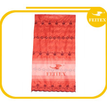 Tissu de dentelle de broderie de mode de FEITEX Chine marché de tissu en gros rideau en dentelle avec la broderie
